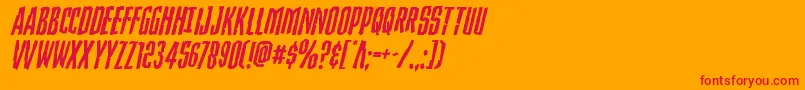 Strangerdangerexpandital Font – Red Fonts on Orange Background