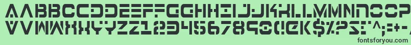 フォント7thServiceCondensed – 緑の背景に黒い文字