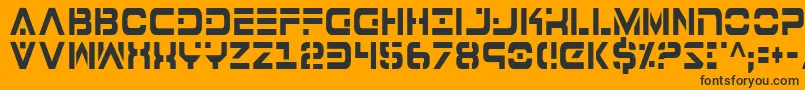 Czcionka 7thServiceCondensed – czarne czcionki na pomarańczowym tle