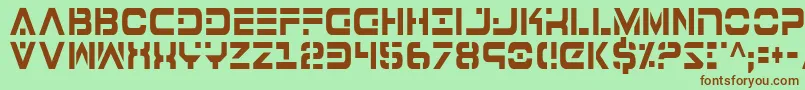 7thServiceCondensed Font – Brown Fonts on Green Background