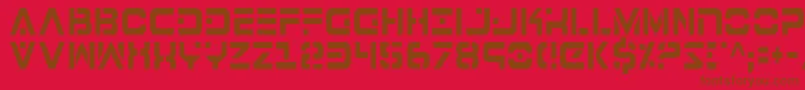 Fonte 7thServiceCondensed – fontes marrons em um fundo vermelho