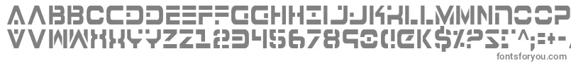 7thServiceCondensed-fontti – harmaat kirjasimet valkoisella taustalla
