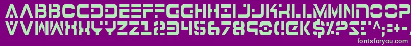 7thServiceCondensed Font – Green Fonts on Purple Background