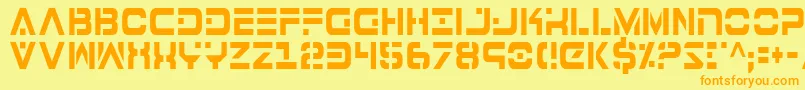 7thServiceCondensed Font – Orange Fonts on Yellow Background