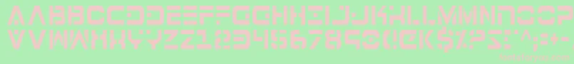 フォント7thServiceCondensed – 緑の背景にピンクのフォント