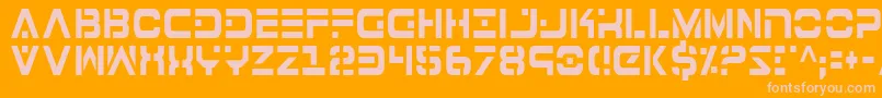 Fonte 7thServiceCondensed – fontes rosa em um fundo laranja