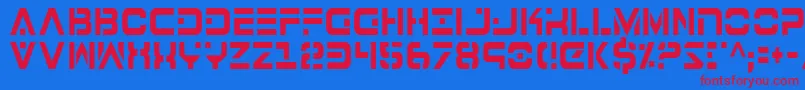 フォント7thServiceCondensed – 赤い文字の青い背景