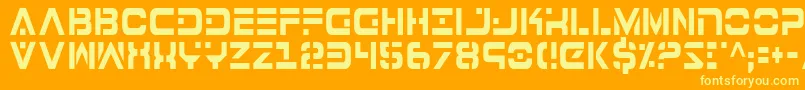 フォント7thServiceCondensed – オレンジの背景に黄色の文字