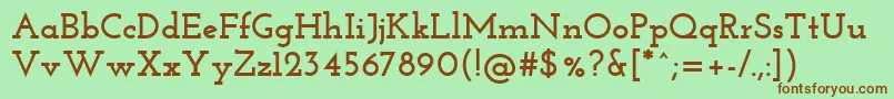 Шрифт Josefinslab ffy – коричневые шрифты на зелёном фоне