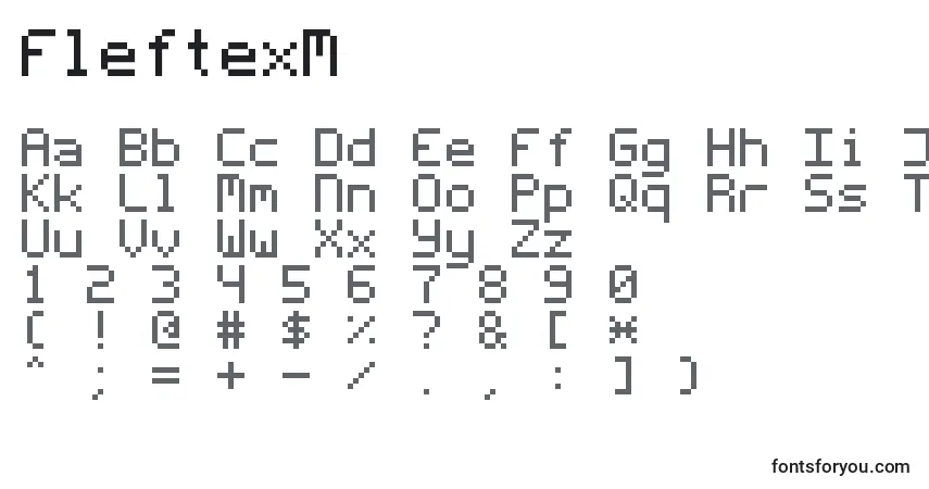 Fuente FleftexM - alfabeto, números, caracteres especiales