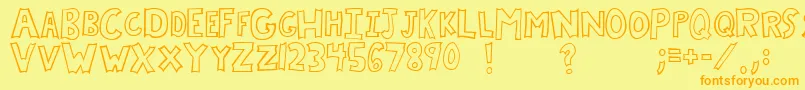 Weitere Informationen zur Chrysali-Schriftart Chrysali-Schriftart – Orangefarbene Schriften auf gelbem Hintergrund