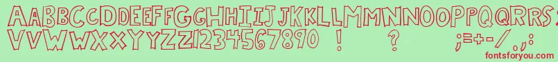 Chrysali Font – Red Fonts on Green Background