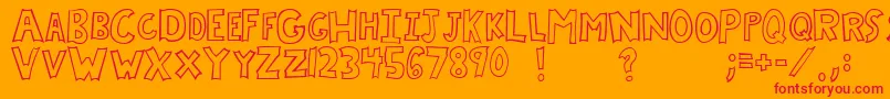 Chrysali Font – Red Fonts on Orange Background