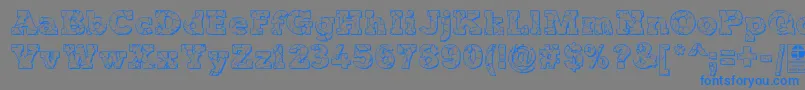TyposterRockOnShadowedDemo Font – Blue Fonts on Gray Background