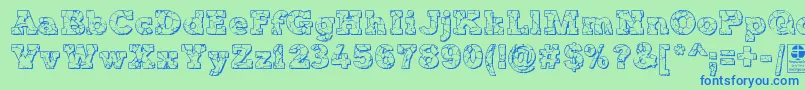 TyposterRockOnShadowedDemo Font – Blue Fonts on Green Background