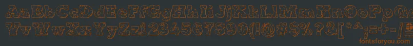Шрифт TyposterRockOnShadowedDemo – коричневые шрифты на чёрном фоне