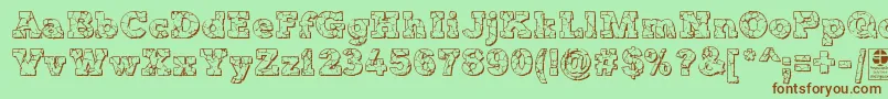 TyposterRockOnShadowedDemo Font – Brown Fonts on Green Background