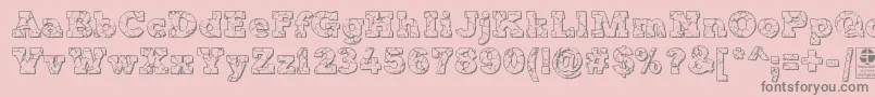 TyposterRockOnShadowedDemo Font – Gray Fonts on Pink Background