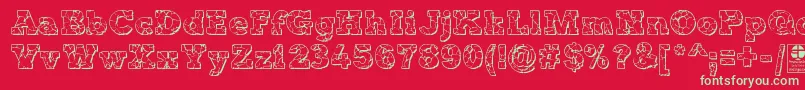 TyposterRockOnShadowedDemo Font – Green Fonts on Red Background