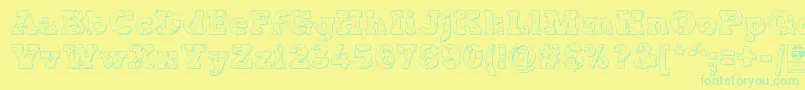 fuente TyposterRockOnShadowedDemo – Fuentes Verdes Sobre Fondo Amarillo