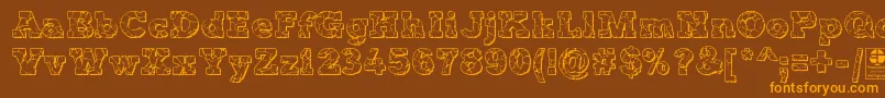 TyposterRockOnShadowedDemo Font – Orange Fonts on Brown Background