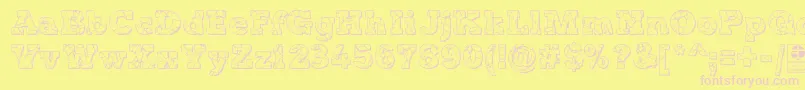 TyposterRockOnShadowedDemo Font – Pink Fonts on Yellow Background