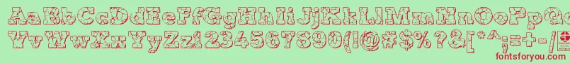 TyposterRockOnShadowedDemo Font – Red Fonts on Green Background