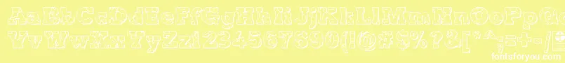 TyposterRockOnShadowedDemo Font – White Fonts on Yellow Background