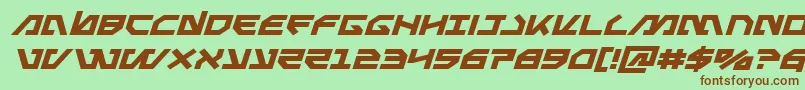 Metalstormexpandital Font – Brown Fonts on Green Background