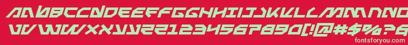 Metalstormexpandital Font – Green Fonts on Red Background