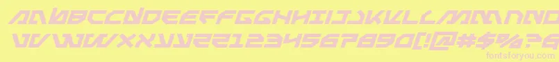 フォントMetalstormexpandital – ピンクのフォント、黄色の背景