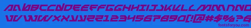 Metalstormexpandital Font – Purple Fonts on Blue Background