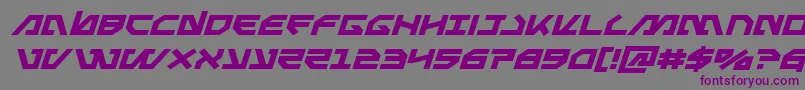 Metalstormexpandital Font – Purple Fonts on Gray Background
