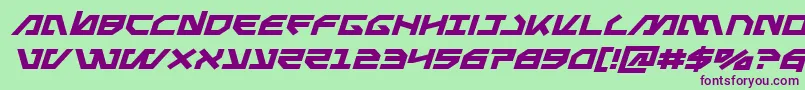 Metalstormexpandital Font – Purple Fonts on Green Background