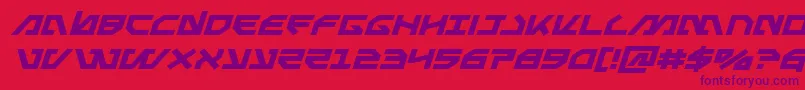 Metalstormexpandital Font – Purple Fonts on Red Background