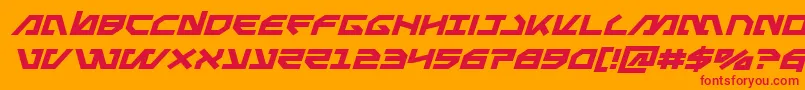 Metalstormexpandital Font – Red Fonts on Orange Background