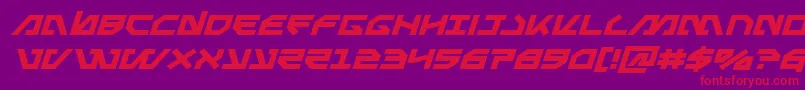 Metalstormexpandital Font – Red Fonts on Purple Background