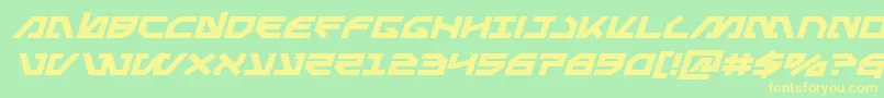 Metalstormexpandital Font – Yellow Fonts on Green Background