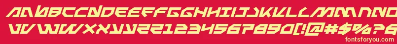 Metalstormexpandital Font – Yellow Fonts on Red Background