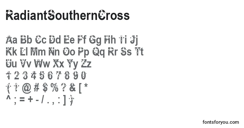 Czcionka RadiantSouthernCross – alfabet, cyfry, specjalne znaki