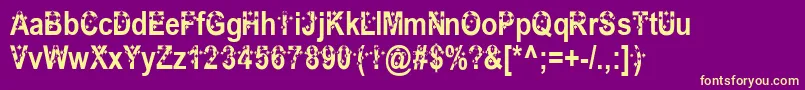 RadiantSouthernCross Font – Yellow Fonts on Purple Background