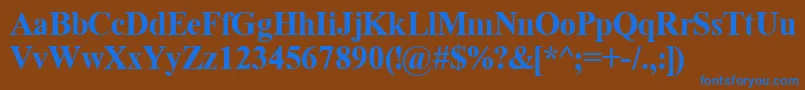 TimeRomanBold Font – Blue Fonts on Brown Background