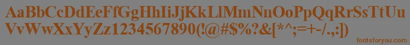 TimeRomanBold-Schriftart – Braune Schriften auf grauem Hintergrund