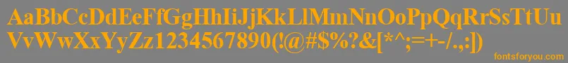 TimeRomanBold-Schriftart – Orangefarbene Schriften auf grauem Hintergrund