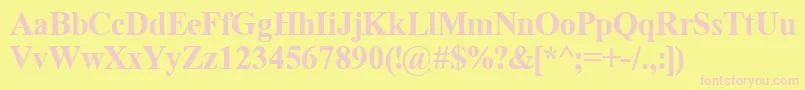 TimeRomanBold Font – Pink Fonts on Yellow Background