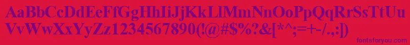 TimeRomanBold Font – Purple Fonts on Red Background