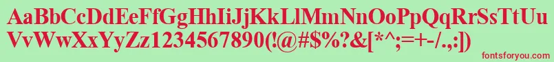 TimeRomanBold Font – Red Fonts on Green Background