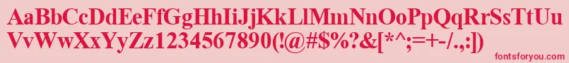 TimeRomanBold Font – Red Fonts on Pink Background