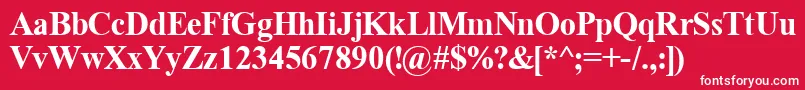 TimeRomanBold Font – White Fonts on Red Background