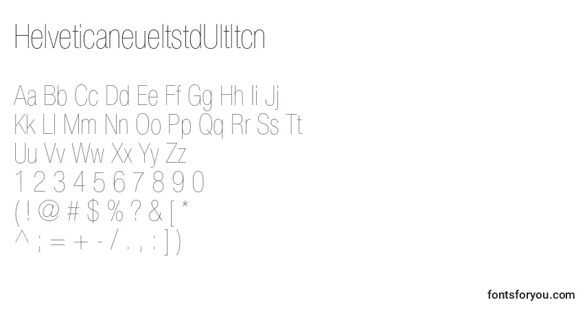 Шрифт HelveticaneueltstdUltltcn – алфавит, цифры, специальные символы
